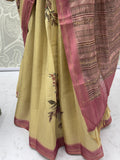 Gorgeous Beige Printed Silk Festival Wear Saree With Blouse