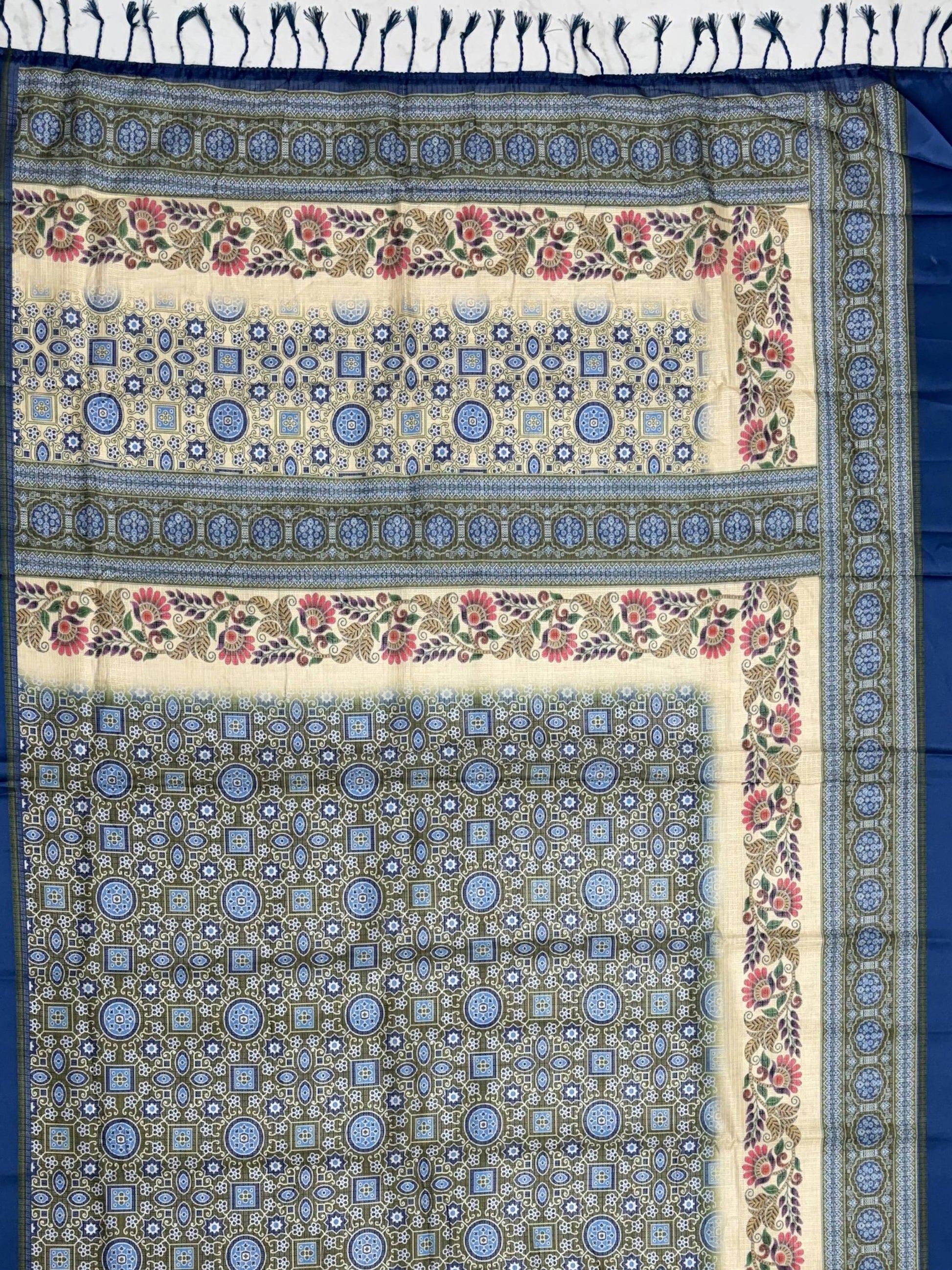 Impressive Navy Blue Dori Work Silk Office Wear Saree With Blouse