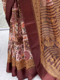 Incredible Mauve Printed Silk Casual Wear Saree With Blouse