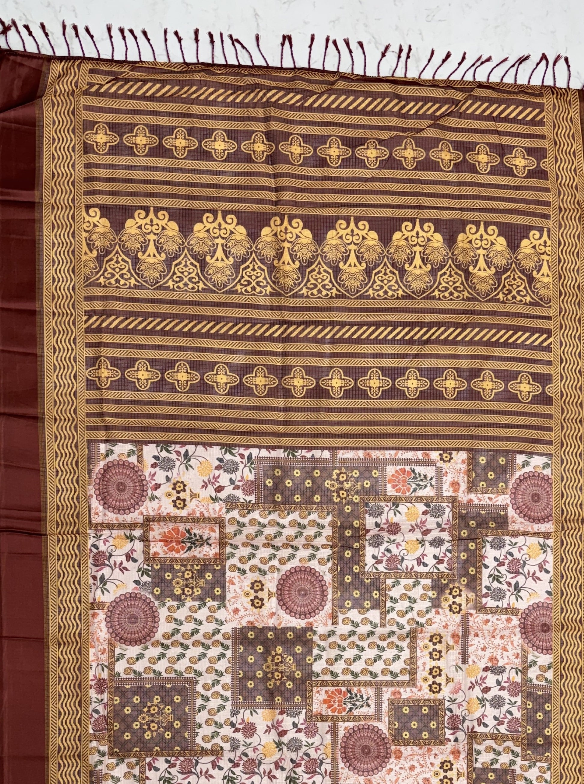 Incredible Mauve Printed Silk Casual Wear Saree With Blouse