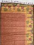 Glamorous Rust Brown Printed Silk Office  Wear Saree With Blouse