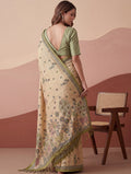 Fabulous Beige Dori Work Silk Festival Wear Saree With Blouse