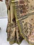Fabulous Beige Dori Work Silk Festival Wear Saree With Blouse