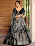 Superb Black Sequins Chinon Events Wear Lehenga Choli With Dupatta