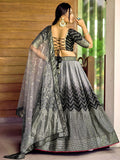 Superb Black Sequins Chinon Events Wear Lehenga Choli With Dupatta