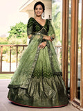 Wonderful Green Sequins Chinon Mehendi Wear Lehenga Choli