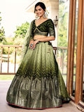 Wonderful Green Sequins Chinon Mehendi Wear Lehenga Choli