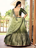 Wonderful Green Sequins Chinon Mehendi Wear Lehenga Choli