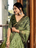 Wonderful Green Sequins Chinon Mehendi Wear Lehenga Choli