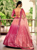 Majestic Pink Sequins Chinon Wedding Wear Lehenga Choli With Dupatta