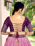 Fabulous Purple Sequins Chinon Traditional Lehenga Choli With Dupatta