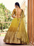 Incredible Yellow Sequins Chinon Haldi Wear Lehenga Choli With Dupatta