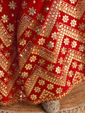 Lovely Red Sequins Georgette Engagement Wear Lehenga Choli