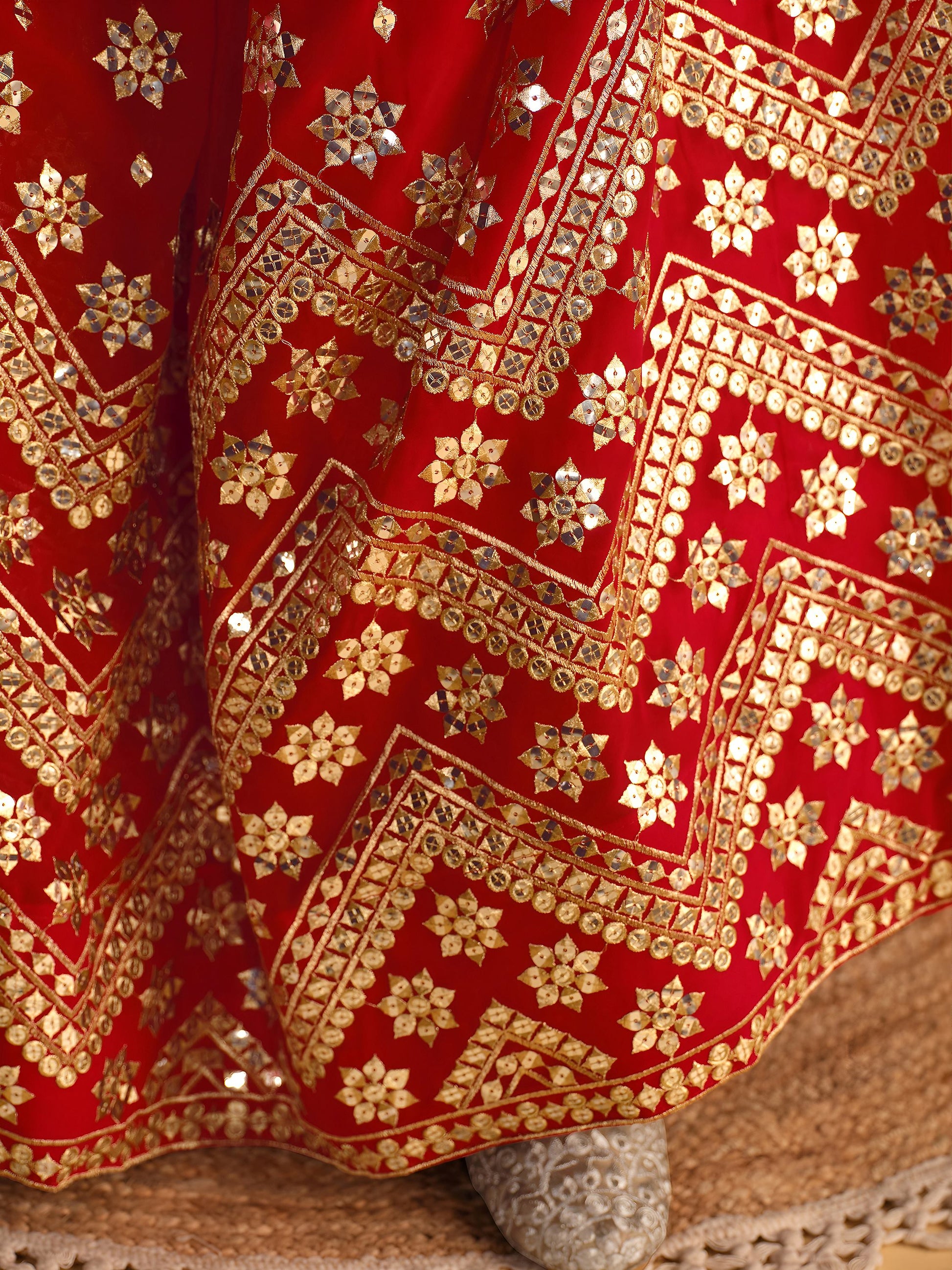 Lovely Red Sequins Georgette Engagement Wear Lehenga Choli