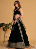 Attractive Black Embroidered Georgette Party Wear Lehenga Choli