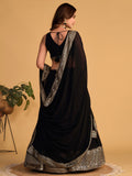 Attractive Black Embroidered Georgette Party Wear Lehenga Choli