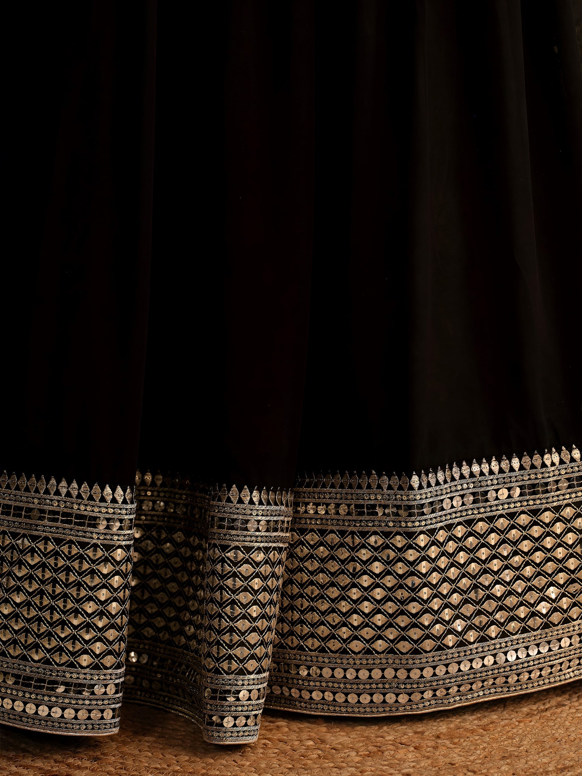 Attractive Black Embroidered Georgette Party Wear Lehenga Choli
