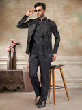 Stylish Black Embroidered Imported Party Wear Jothpuri Set For Men