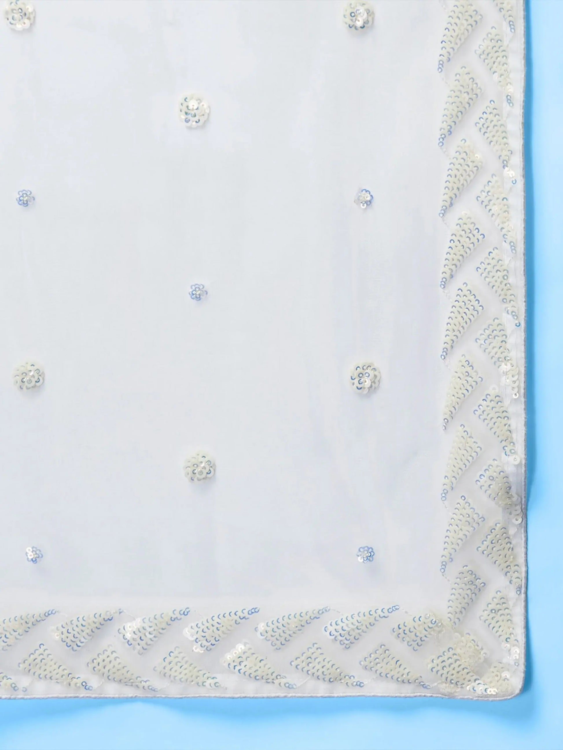 Exquisite White Sequins Net Sangeet Wear Lehenga Choli With Dupatta