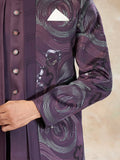 Spectacular Wine Embroidery Imported Reception Wear Jothpuri Set For Men