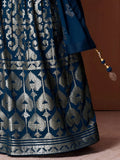 Super Teal Blue Sequins Georgette Event Wear Lehenga With Blouse
