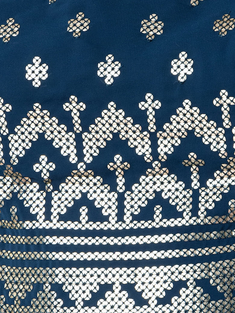 Super Teal Blue Sequins Georgette Event Wear Lehenga With Blouse