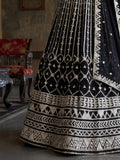 Charming Black Embroidered Georgette Party Wear Lehenga Choli With Dupatta