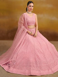Precious Pink Sequins Georgette Festival Wear Lehenga Choli