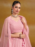Precious Pink Sequins Georgette Festival Wear Lehenga Choli