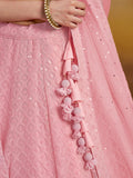 Precious Pink Sequins Georgette Festival Wear Lehenga Choli
