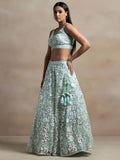 Beautiful Blue Sequins Net Engagement Wear Lehenga Choli With Dupatta