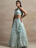 Beautiful Blue Sequins Net Engagement Wear Lehenga Choli With Dupatta