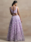 Surprising Lavender Sequins Net Reception Wear Lehenga Choli