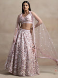 Wonderful Pink Sequins Net Party Wear Lehenga Choli With Dupatta