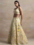Unique Yellow Sequins Net Haldi Wear Lehenga Choli With Dupatta