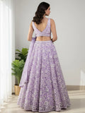 Stunning Lavender Sequins Net Party Wear Lehenga Choli With Dupatta