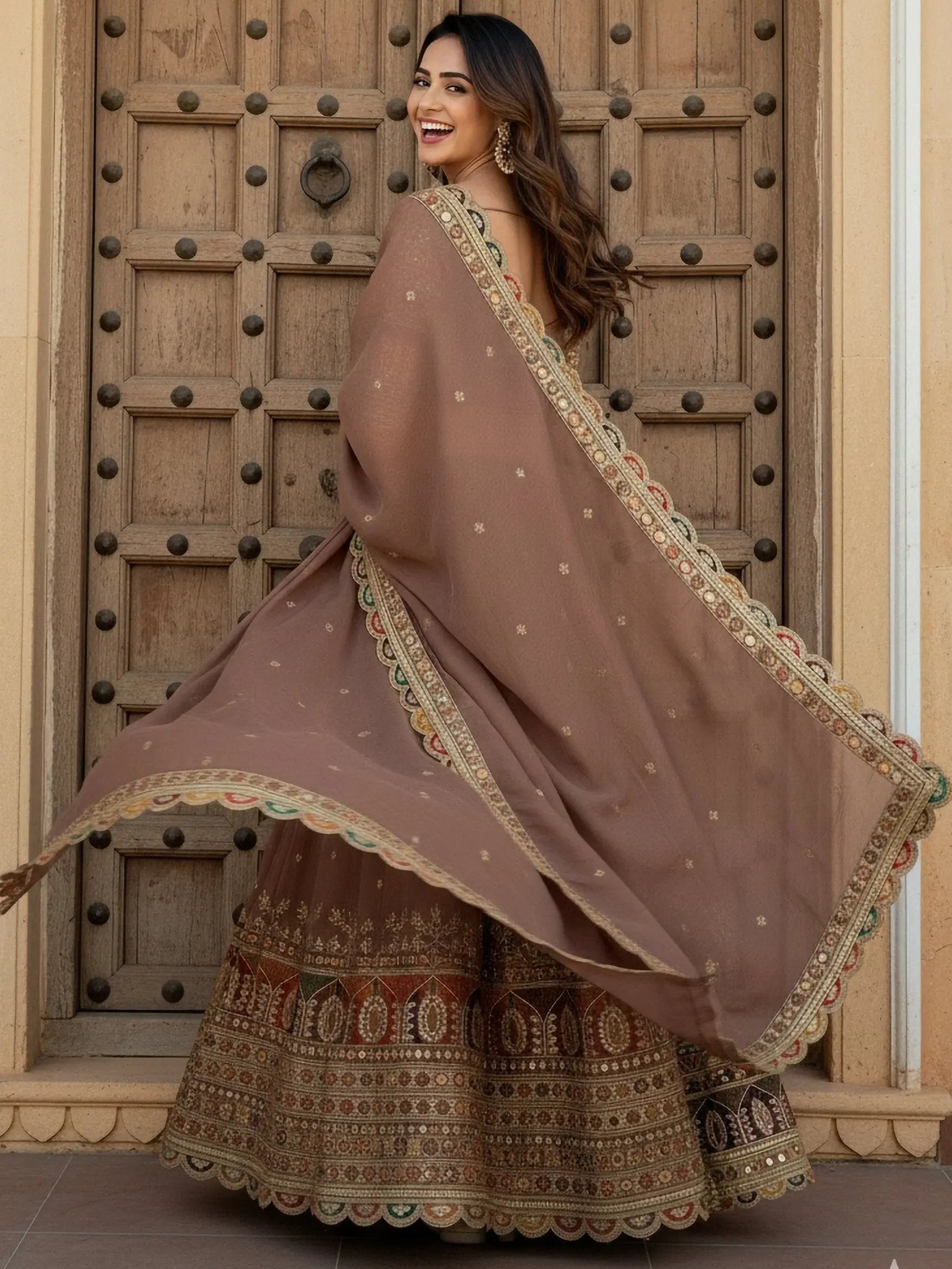 Lovable Beige Multi Thread Work Silk Event Wear Lehenga Choli With Dupatta
