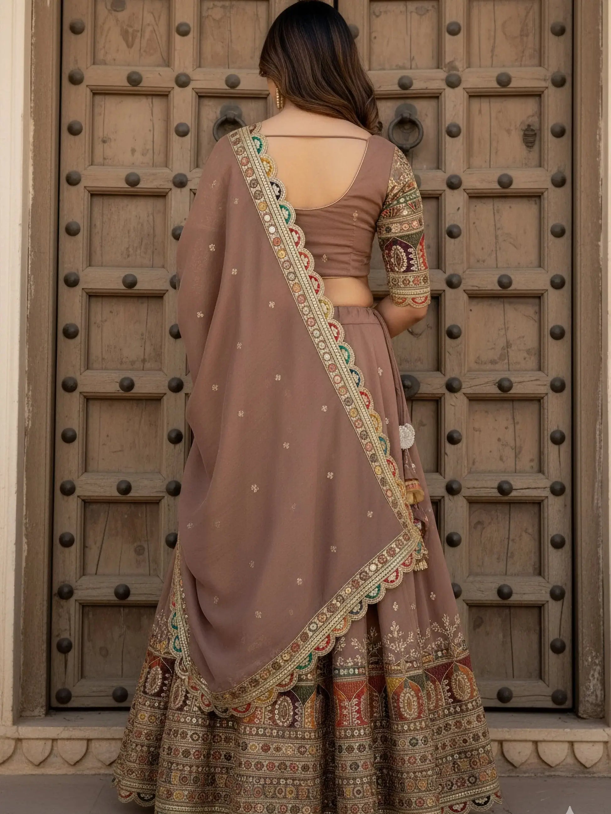 Lovable Beige Multi Thread Work Silk Event Wear Lehenga Choli With Dupatta