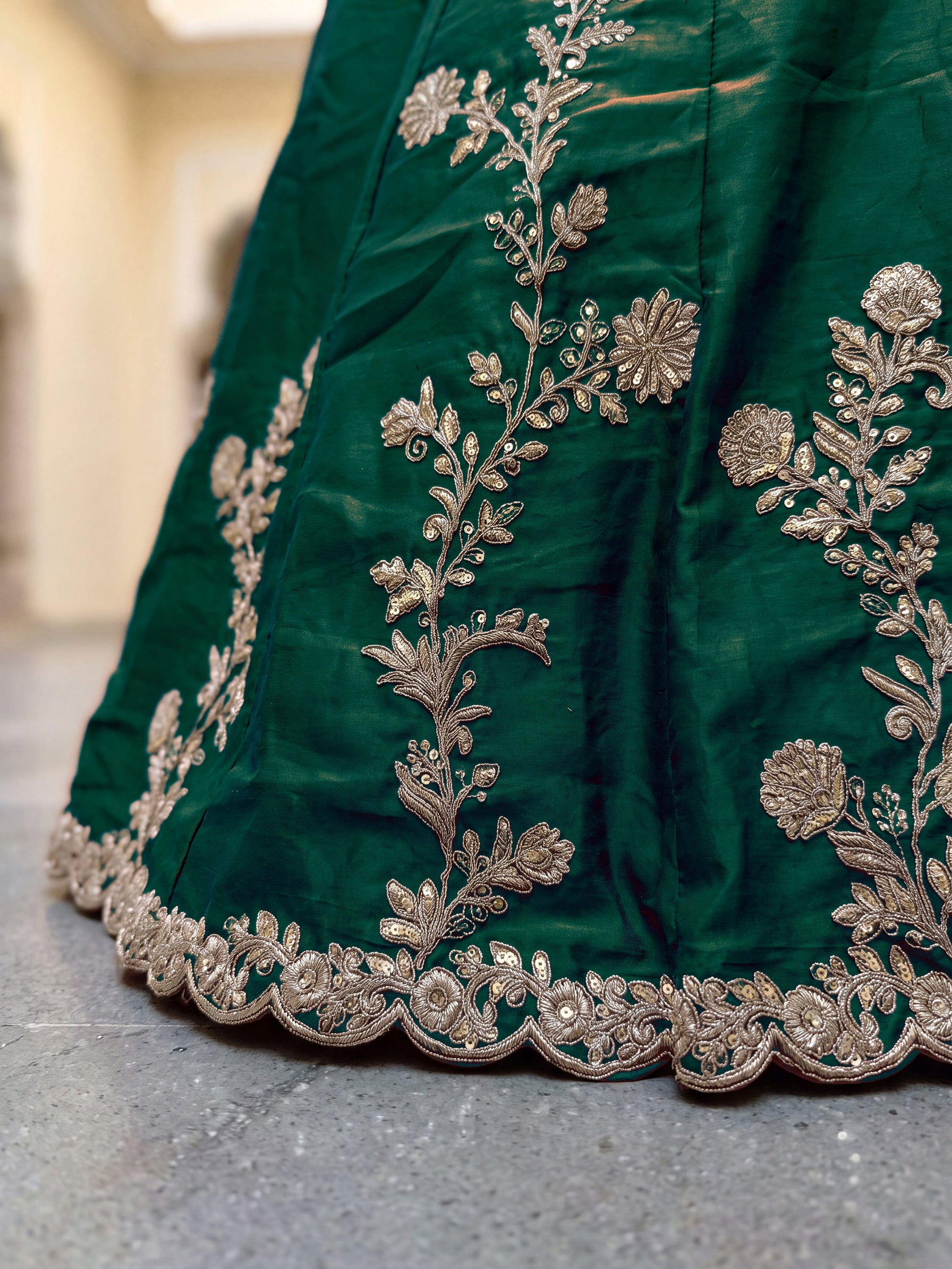 Attractive Green Embroidery Silk Festival Wear Lehenga Choli With Dupatta