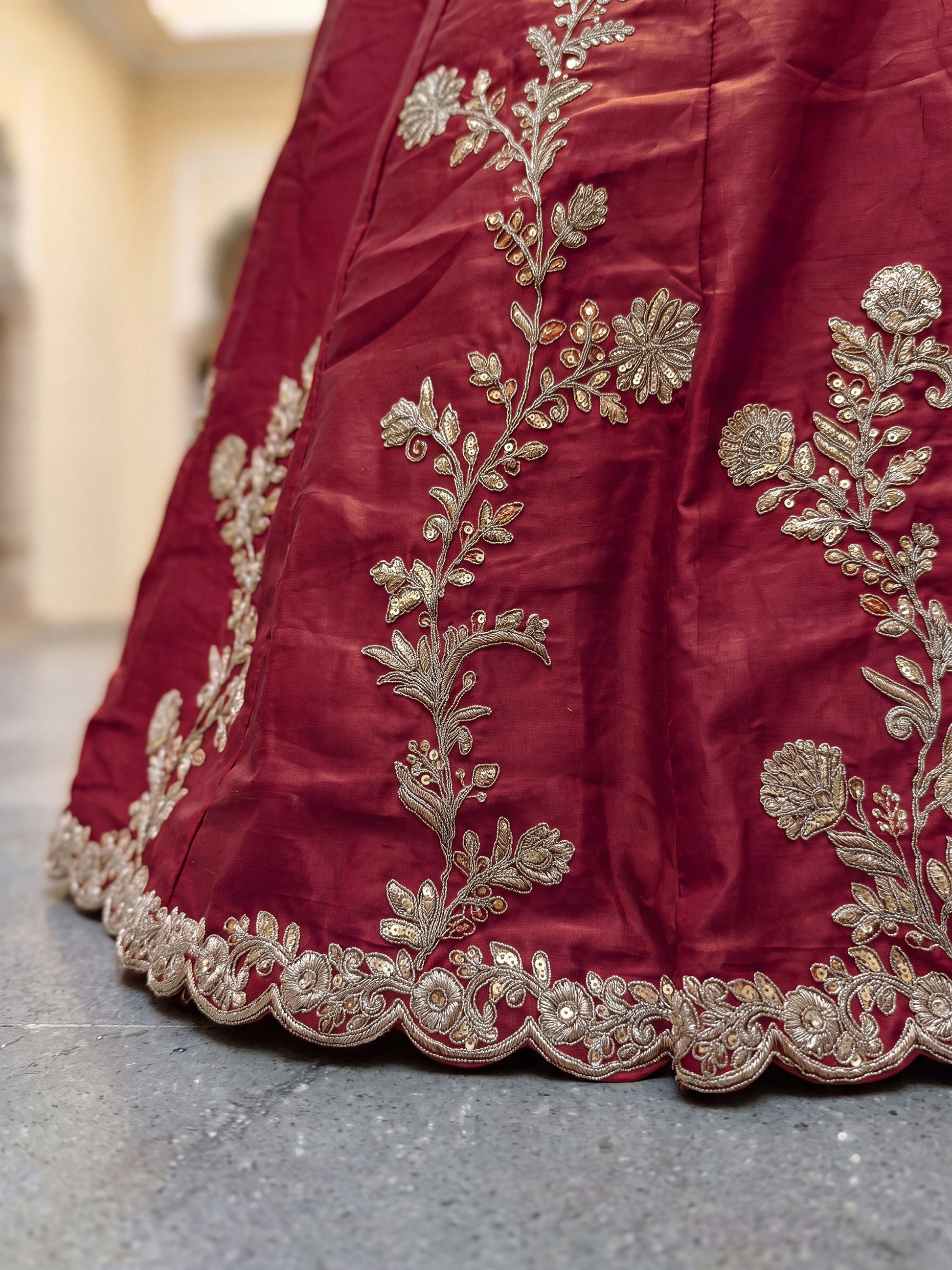 Lovely Maroon Sequins Silk Wedding Wear Lehenga Choli With Dupatta