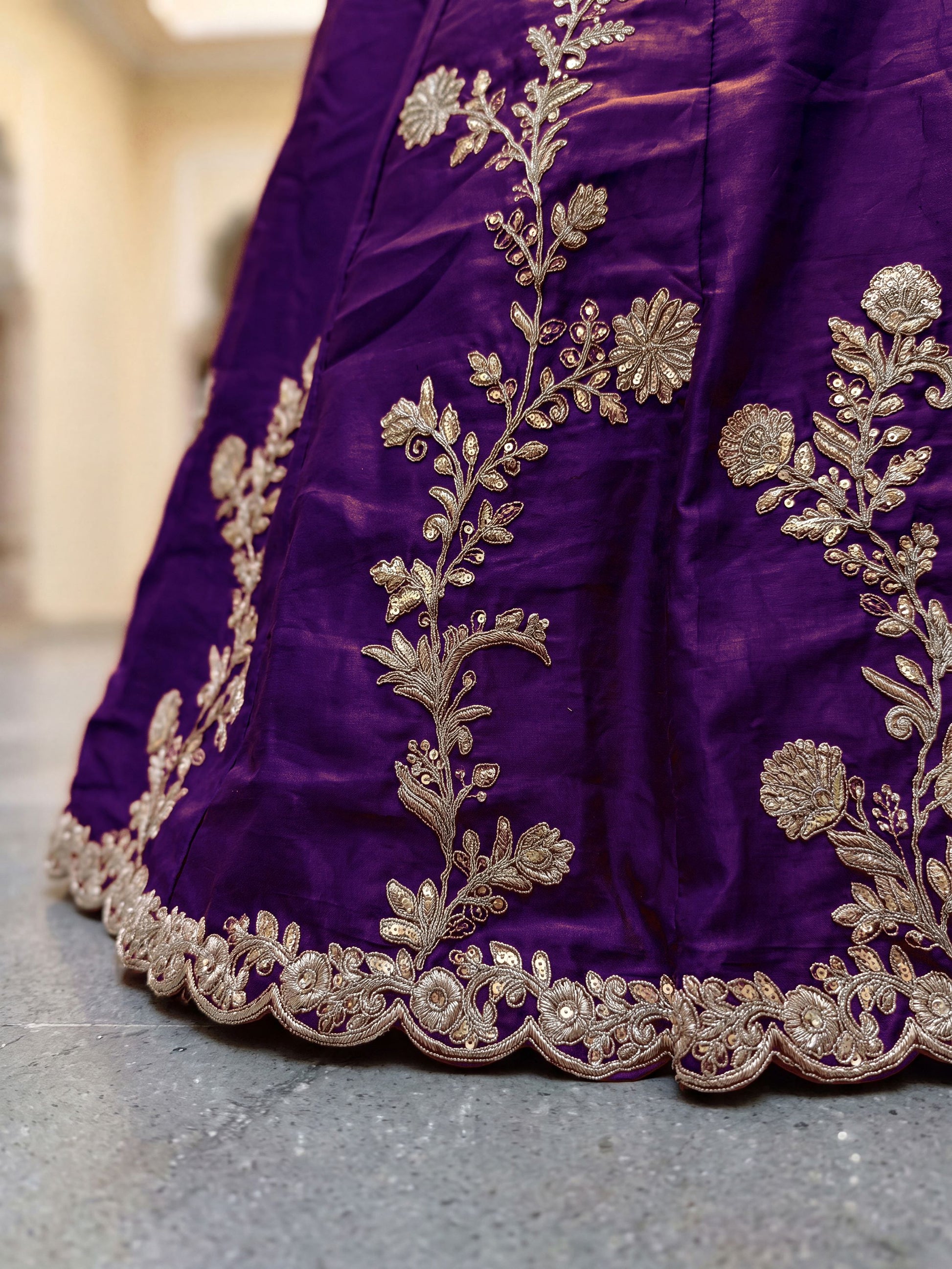 Beautiful Purple Sequins Silk Wedding Wear Lehenga Choli With Dupatta