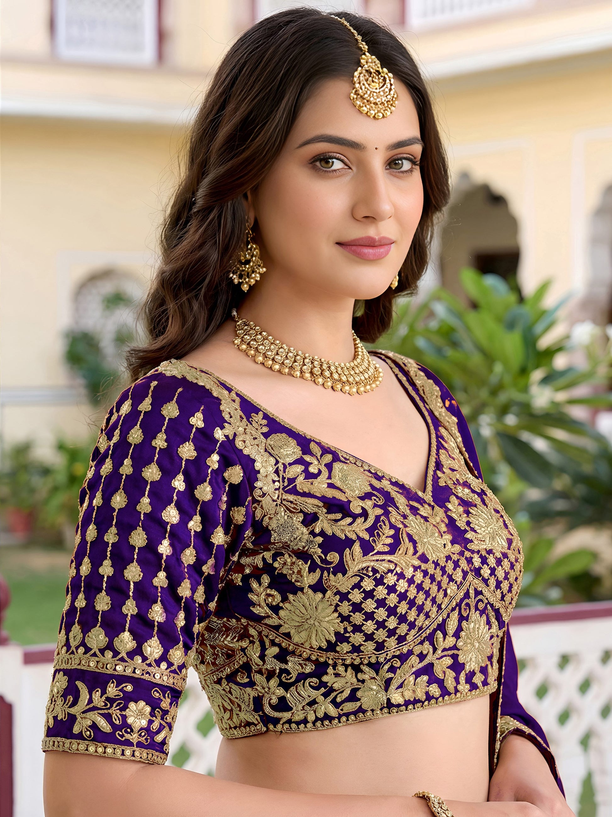 Beautiful Purple Sequins Silk Wedding Wear Lehenga Choli With Dupatta