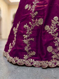 Pretty Wine Thread Embroidery Silk Wedding Wear Lehenga Choli With Dupatta