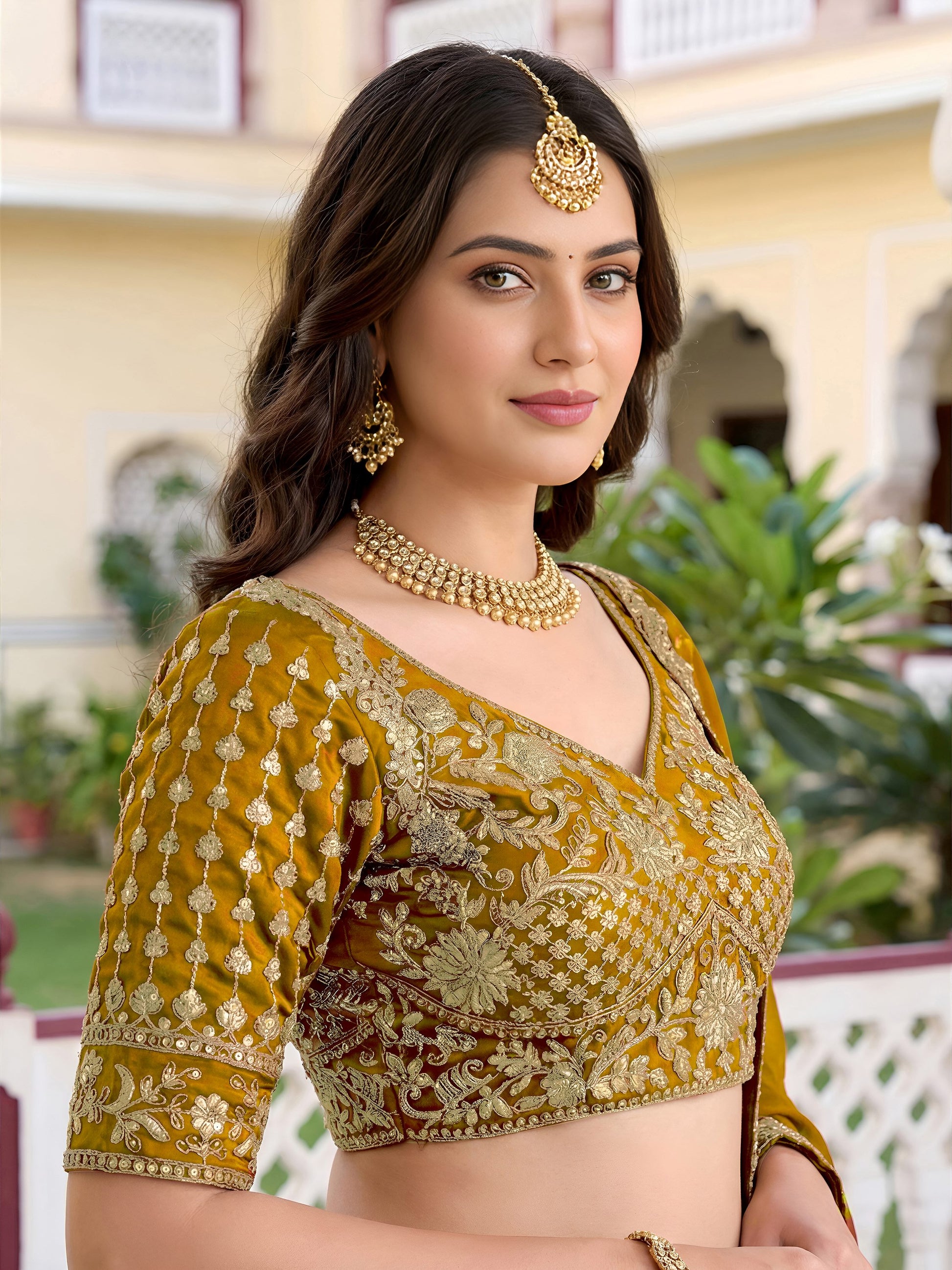 Stunning Yellow Embroidery Silk Wedding Wear Lehenga Choli With Dupatta