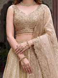 Regal Golden Zari Silk Wedding Wear Lehenga Choli with dupatta