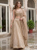 Regal Golden Zari Silk Wedding Wear Lehenga Choli with dupatta