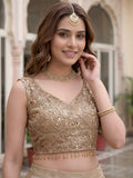 Regal Golden Zari Silk Wedding Wear Lehenga Choli with dupatta