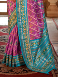 Spectacular Light Purple Patola Printed Silk Festival Wear Saree With Blouse