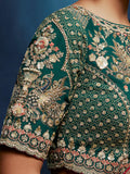 Alluring Rust Orange Motifs Work Silk Wedding Wear Saree With Blouse 