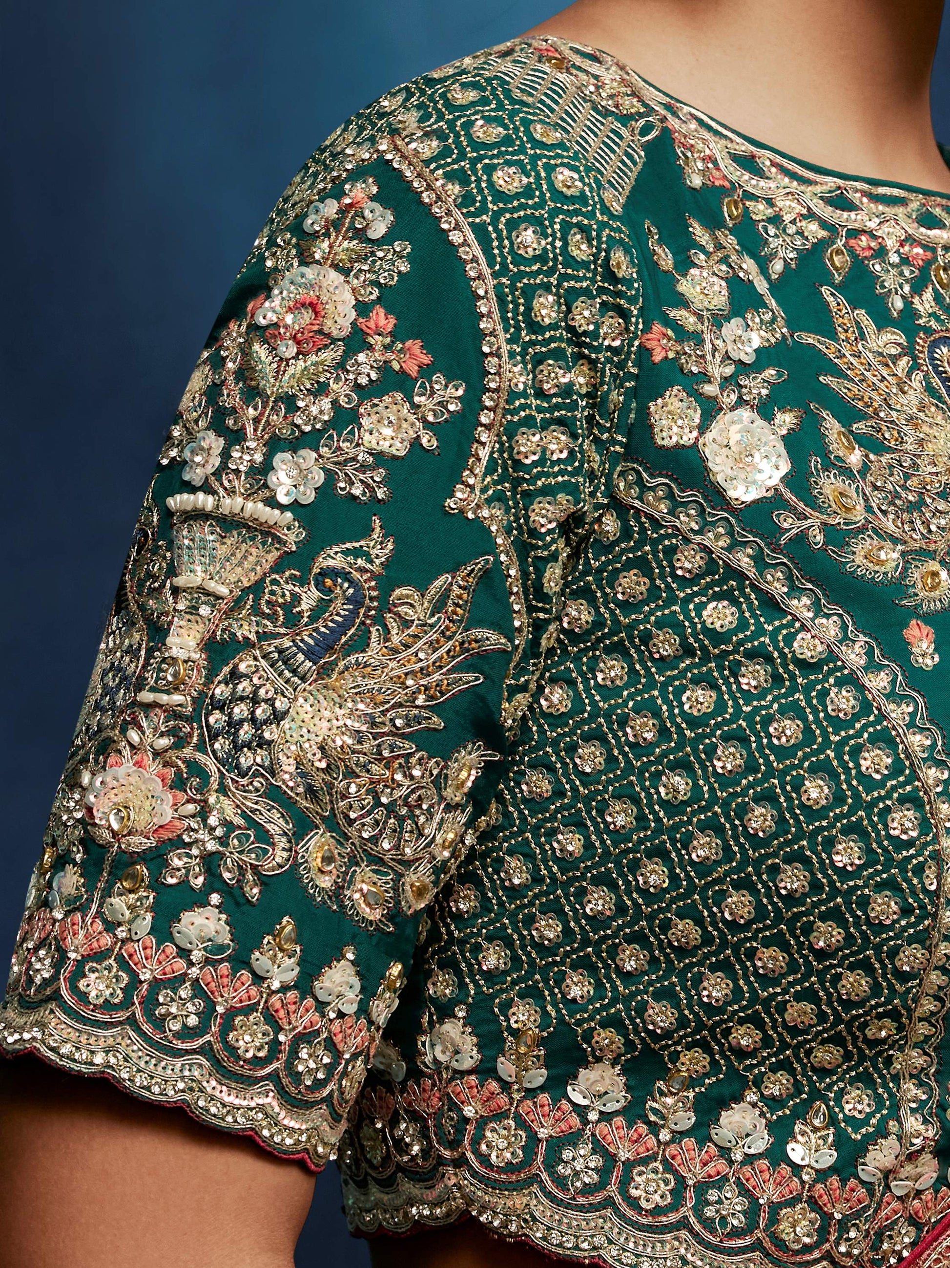 Alluring Rust Orange Motifs Work Silk Wedding Wear Saree With Blouse 